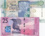 Seychelles, 10 Ruppes and 25 Rupees, 2013/2016, UNC, p36c, p48, (Total 2 banknotes)
serial numbers: AG 961652 and BA 414883
Estimate: 10.-20
