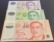 Singapore, 2 Dollars, 5 Dollars ve 10 Dollars, 2015, UNC, p46, p47, p48, (Total 3 banknotes)
Estimate: 20-40