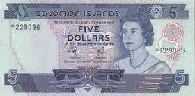 Solomon Islands, 5 Dollars, 1977, XF, p6a
Queen Elizabeth II portrait, serial number:A/1 229026
Estimate: 15-30