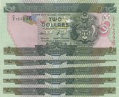 Solomon Islands, 2 Dollars, 2014, UNC, p25, (Total 5 consecutive banknotes)
serial numbers: C/8 784696-700
Estimate: 10.-20