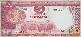 Somalia, 5 Shillings, 1978, UNC, p21
serial number: T004 793134
Estimate: 25-50