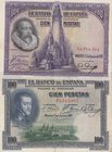 Spain, 100 Pesetas, 1925/1928, XF/AUNC, p69, p76, (Total 2 banknotes)
serial numbers: F5 315867 and A4 784304
Estimate: 15-30
