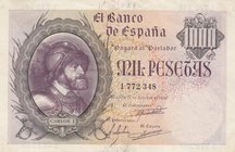 Spain, 1.000 Pesetas, 1940, XF (+), p125
serial number: 1772348
Estimate: 300-600