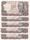 Spain, 100 Pesetas, 1970, UNC, p152, (Total 5 consecutive banknotes)
serial numbers: 2H 2177978
Estimate: 20-40