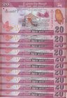 Sri Lanka, 20 Rupees, 2016, UNC, p123d, (Total 10 consecutive banknotes)
serial numbers: W/429 406977-86
Estimate: 15-30