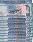 Sri Lanka, 50 Rupees, 2016, UNC, p124d, (Total 10 consecutive banknotes)
serial numbers: V/209 237487- 96
Estimate: 25-50