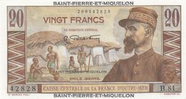 Saint Pierre and Miquelon, 20 Francs, 1950, UNC, p24
seial number: 42828 B.81
Estimate: 100-200