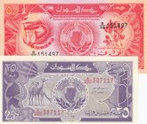 Sudan, 25 Piastres and 50 Piastres, 1987, UNC, p37, p38, (Total 2 banknotes)
serial numbers: A/200 387117 and B/89 151497
Estimate: 10.-20