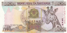 Tanzania, 5.000 Shillings, 1997, UNC, p32
serial number: CF 9874486
Estimate: 25-50