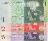 Tonga ,1 Paanga, 2 Paanga and 5 Paanga, 2008, UNC, p37, p38, p39, (Total 3 banknotes)
Estimate: 15-30