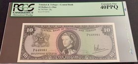 Trinidad and Tobago, 10 Dollars, XF, p28c
PCGS 40 PPQ, Queen Elizabeth II portrait, serial number: P448981
Estimate: 150-300