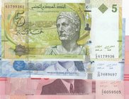 Tunisia, 5 Dinar, 10 Dinar and 20 Dinar, 2015/2017, UNC, (Total 3 banknotes)
Estimate: 25-50