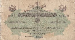 Turkey, Ottoman Empire, 1/4 Lira, 1915, POOR, p71, Talat /Hüseyin Cahid
V. Mehmed Reşad period, AH: 218 Octaber 1331, sign: Talat/ Hüseyin Cahid, ser...