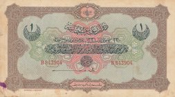 Turkey, Ottoman Empire, 1 Lira, 4 January 1916, VF, p83, "TALAT / HÜSEYİN CAHİD"
serial number: B 843904, V. Mehmed Reşad Period, AH: 22 December 133...