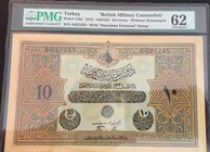 Turkey, Ottoman Empire, 10 Livres, 1918, UNC, p110x, Counterfeit
PMG 62, serial number: A 012245, VI. Mehmet Vahdeddin period, 3. Emission, Type 2, A...