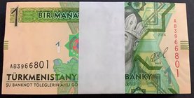 Turkmenistan, 1 Manat, 2014, UNC, p29, BUNDLE
100 consecutive serial number banknotes
Estimate: 30-60
