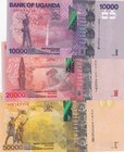 Uganda, 10.000 Shillings, 20.000 Shillings and 50.000 Shillings, 2010/2015, UNC, p52, p53, p54, (Total 3 banknotes)
serial numbers: BM 7771454, AD 51...