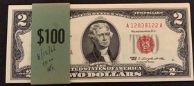 United States of America, 2 Dollars, 1963, UNC, p382a, (Total 28 consecutive banknotes)
red seal, serial numbers: A 12038122A - 149A
Estimate: 400-8...