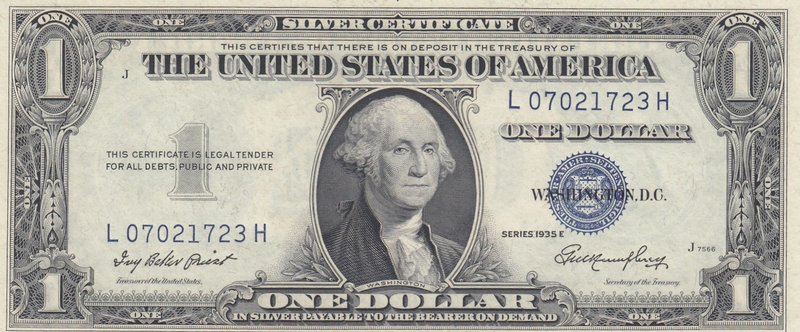 United States of America, 1 Dollar, 1935, UNC, p416d2e
Serial Number: L 0702172...