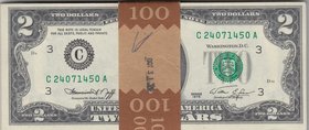 United States of America, 2 Dollars, 1976, UNC, p461, HALF BUNDLE
consecutive 50 banknotes
Estimate: 200-400