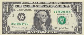 United States of America, 1 Dollar, 2003, UNC, p515, RADAR
serial number: B 57800875 G
Estimate: 50-100