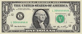 United States of America, 1 Dollar, 2006, UNC, p523, 6 DIGIT RADAR
serial number: L 30444444 H
Estimate: 50-100