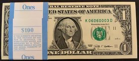 United States of America, 1 Dollar, 2009, UNC, p530, (Total 95 consecutive banknotes)
start serial number: K 06060003D
Estimate: 200-400