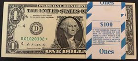 United States of America, 1 Dollar, 2009, UNC, p530, (Total 98 consecutive banknotes)
start serial number: D 01020302
Estimate: 250-500