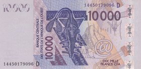 West African States, Mali, 10.000 Francs, 2014, UNC, p418D 
serial number: 14450179096
Estimate: 25-50
