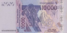 West African States, Guinea Bissau, 10.000 Francs, 2005, UNC, p918Sc 
serial number: 05449666804
Estimate: 50-100