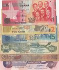 Mix Lot, Lot of 6 Nigerian and Ghana banknotes in different condition
Nigeria, 5 Naira, 2001, Unc; Nigeria, 20 Naira, 1984, vf; Nigeria, 100 Naira, 2...