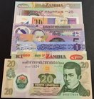 Mix Lot, 8 pieces of UNC polymer banknotes
Australia, 5 Dollars, 2016, Unc; Libya, 1 Dinar, 2019, Unc; Macedonia, 10 Dinar, 2018, Unc; 
Estimate: 25...