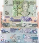 Mix Lot, Total 5 pcs Unc, "QUEEN ELIZABETH II banknotes" lot
Cayman Islands, 1 Dollar, Unc, 2006, p33d; Cayman Islands, 1 Dollar, 2010, Unc, p38c; Fi...