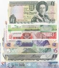 Total 7 Different Queen Elizabeth II UNC Banknotes
Belize, 2 Dollars, 2014, Unc, p66e, East Caribbean States, 5 Dollars, 2008, p47; Jersey 1 Pound, 2...