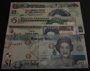 Mix Lot, 5 banknotes in whole UNC condition
Bahamas, 50 Cents, Bahamas, 1 Dollar, Eastern Caribbean, 5 Dollars, Belize, 2 Dollars, Cayman Islands, 1 ...