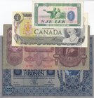 Mix Lot, 4 banknotes from different countries
Albania, 1 Lek, 1976, xf; Canada, 1 Dollar, 1973, Unc; Hungary, 100 Pengö, 1930, vf; Austria, 1.000 Kro...