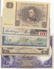 Mix Lot, 5 different banknotes.
NEDERLANDSCH INDIE, 1 Gulden, 1943, FINE; French ındı China, 1 Dong, 1954, VF; Swedish, 5 Kronor, 1963, UNC; 
Estima...