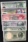 Mix Lot, 6 banknotes in whole UNC condition
Chile 50 Pesos (2), Mexico 10 Pesos, Mexico 20 Pesos, Guatemala 1 Quetzal, Guatemala 5 Quetzales
Estimat...