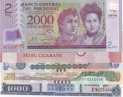 Mix Lot, 5 banknotes in whole UNC condition
Paraguay 2000 Guaranies, Paraguay 5000 Guaranies, Honduras 5 Lempiras, Honduras 20 Lempiras, 
Estimate: ...