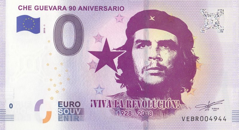 Fantasy banknotes, 0 Euro, 2018, UNC, Che Guevara
Che Guevara 90. Anniversary f...