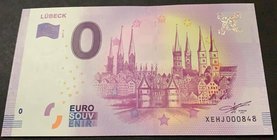 Fantasy banknotes, 0 Euro, 2018, UNC, Lübeck
Estimate: 10.-20