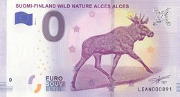 Fantasy banknotes, 0 Euro, 2018, UNC, Suami- Finland Wild Nature Alces Alces
Estimate: 10.-20