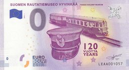 Fantasy banknotes, 0 Euro, 2018, UNC, Suomen Rautatıemuseo Hyvınkaa
Finnish Railway Museum
Estimate: 10.-20
