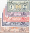 Jason Islands, 50 Pence, 1 Pound, 5 Pounds, 10 Pounds and 20 Pounds, 1979, UNC, (Total 5 banknotes)
Complete set
Estimate: 15-30