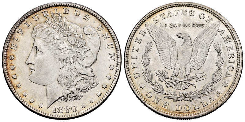 United States. 1 dollar. 1880. Philadelphia. (Km-110). Ag. 26,65 g. It retains s...