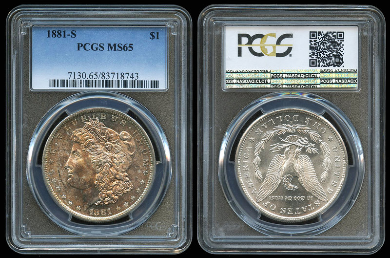 United States. 1 dollar. 1881. San Francisco. S. (Km-110). Ag. Slabbed by PCGS a...