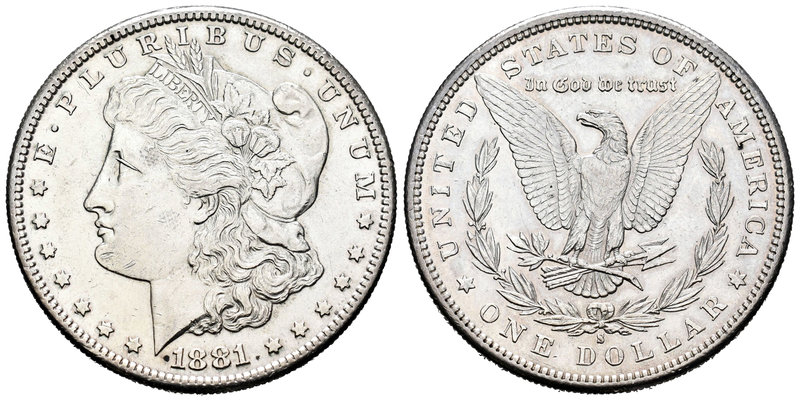 United States. 1 dollar. 1881. San Francisco. S. (Km-110). Ag. 26,64 g. Minor co...