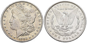 United States. 1 dollar. 1882. Philadelphia. (Km-110). Ag. 26,67 g. Minor nicks on edge. Almost XF. Est...30,00.