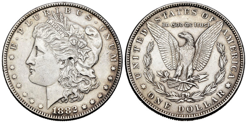 United States. 1 dollar. 1882. Philadelphia. (Km-110). Ag. 26,64 g. Almost XF. E...