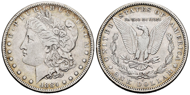 United States. 1 dollar. 1884. San Francisco. S. (Km-110). Ag. 26,56 g. VF. Est....
